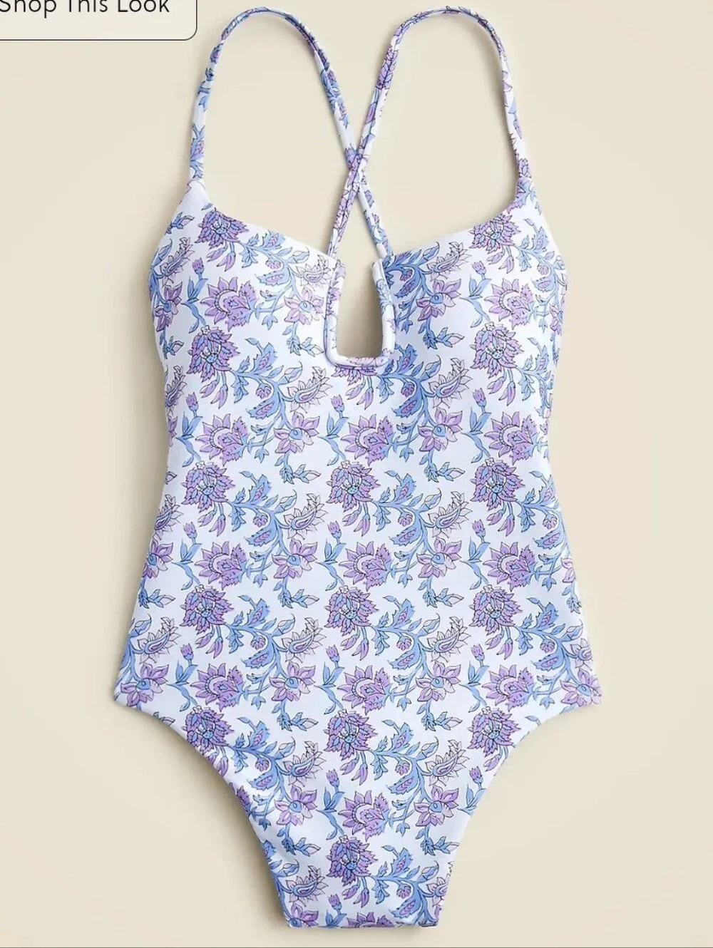 J. Crew Mira One-piece Swimsuit in Classic Sculpt - blue, lavender